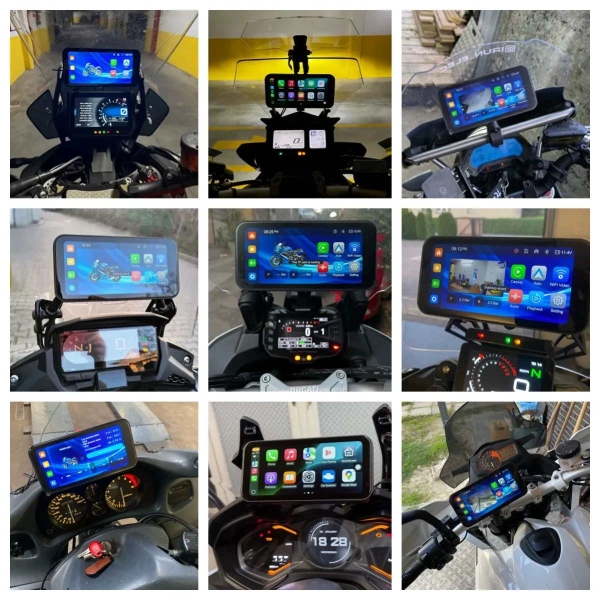 NaviFly 6.25 Inch Portable Moto Wireless Carplay Motorcycle Android Auto GPS Navigator Touch Screen Optional TPMS DVR
