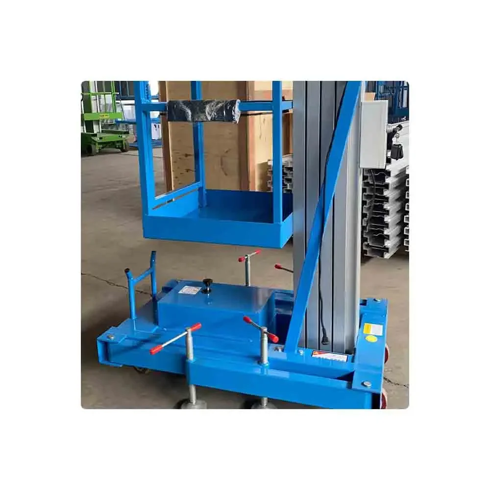 new Aluminum alloy lifting platform  electric manlift table  single mast