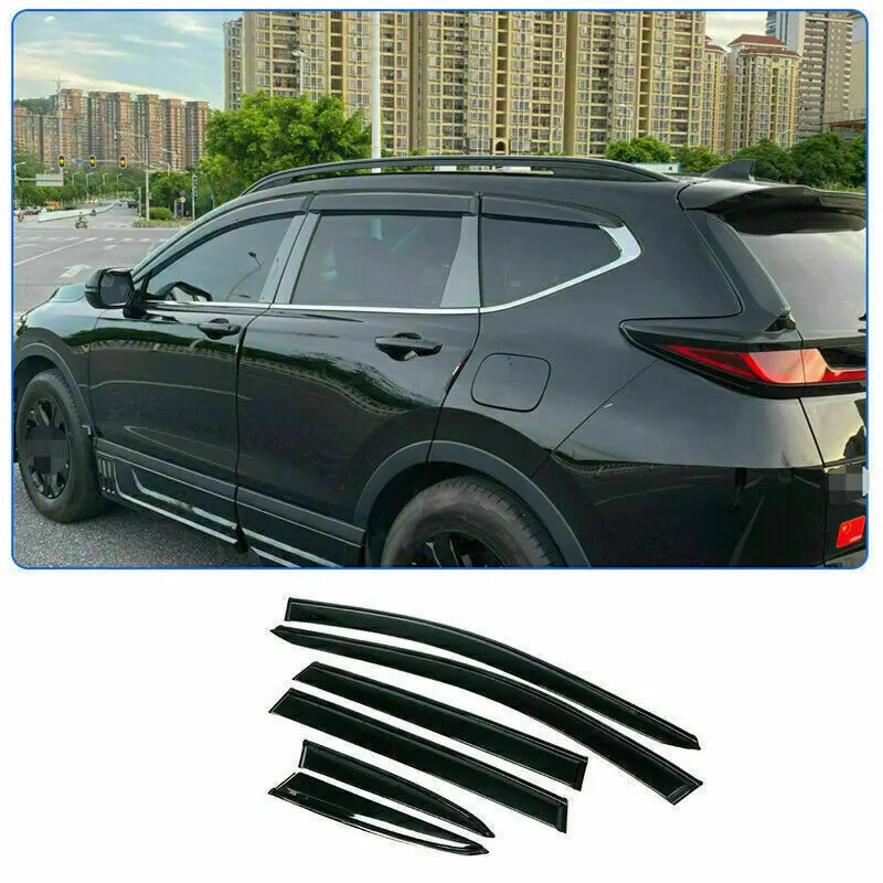 6pcs For Honda CR-V crv 2017-2022 Black Window Visor Vent Shade Sun Rain Guard Shield