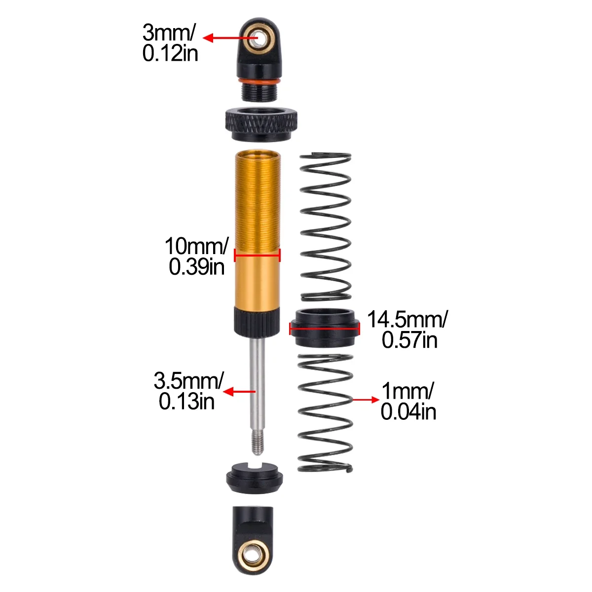 Metal 70mm 80mm 90mm 100mm 110mm 120mm Shock Absorber Oil Damper for 1/10 RC Crawler Axial SCX10 TRX4 TRX6 90046 AXI03007 Part