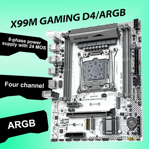 ARGB X99 computadora para juegos LGA 2011-3 XEON placa base Intel E5 2620 2666 2670 2678 V3 V4 compatible con memoria DDR4 RECC NON-ECC NVME