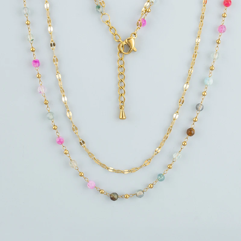 assoonas, 1 Stück/Lot, MH59, Halskette für Damen, Anhänger, handgefertigt, 18k vergoldet, Edelstahl, Naturstein, Modeschmuck – Detail 10