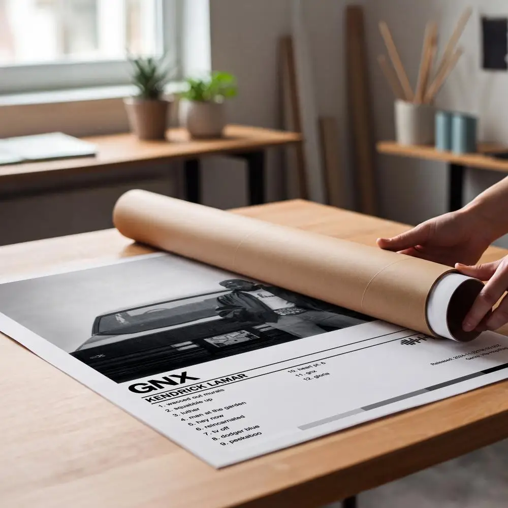 Kendrick Lamar Poster Peelable Self-Adhesive Stickers, Frameless Wall Art Decals for Bedroom Living Room Home Decor