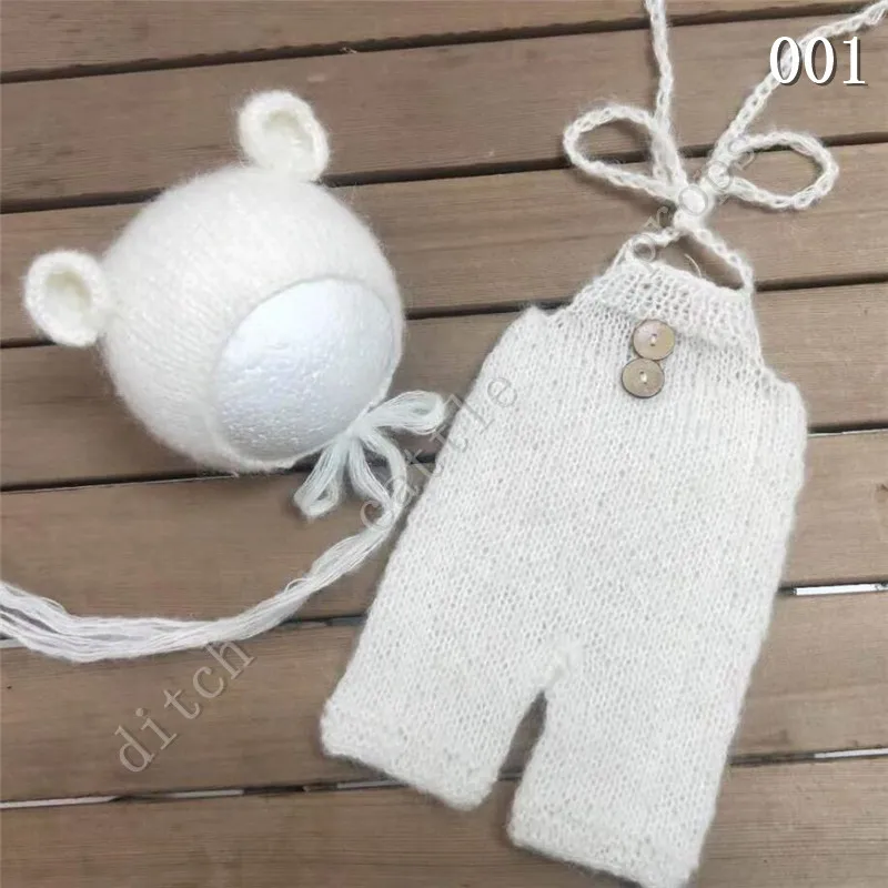 

Handcraft Baby Hand Knit Mohair Bonnet & Pants ,Baby Photography Props. Photography Prop.