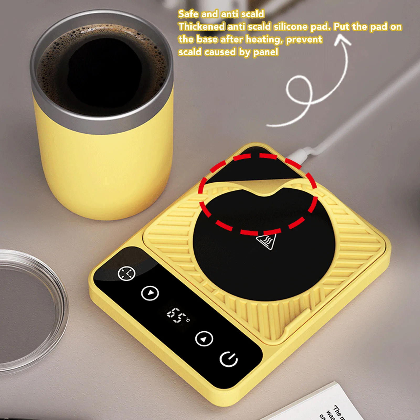 

Электрический подогреватель чашек, 9-режимный, постоянная температура, автоматическая остановка, даже нагрев, настольный подогреватель чашек для офиса