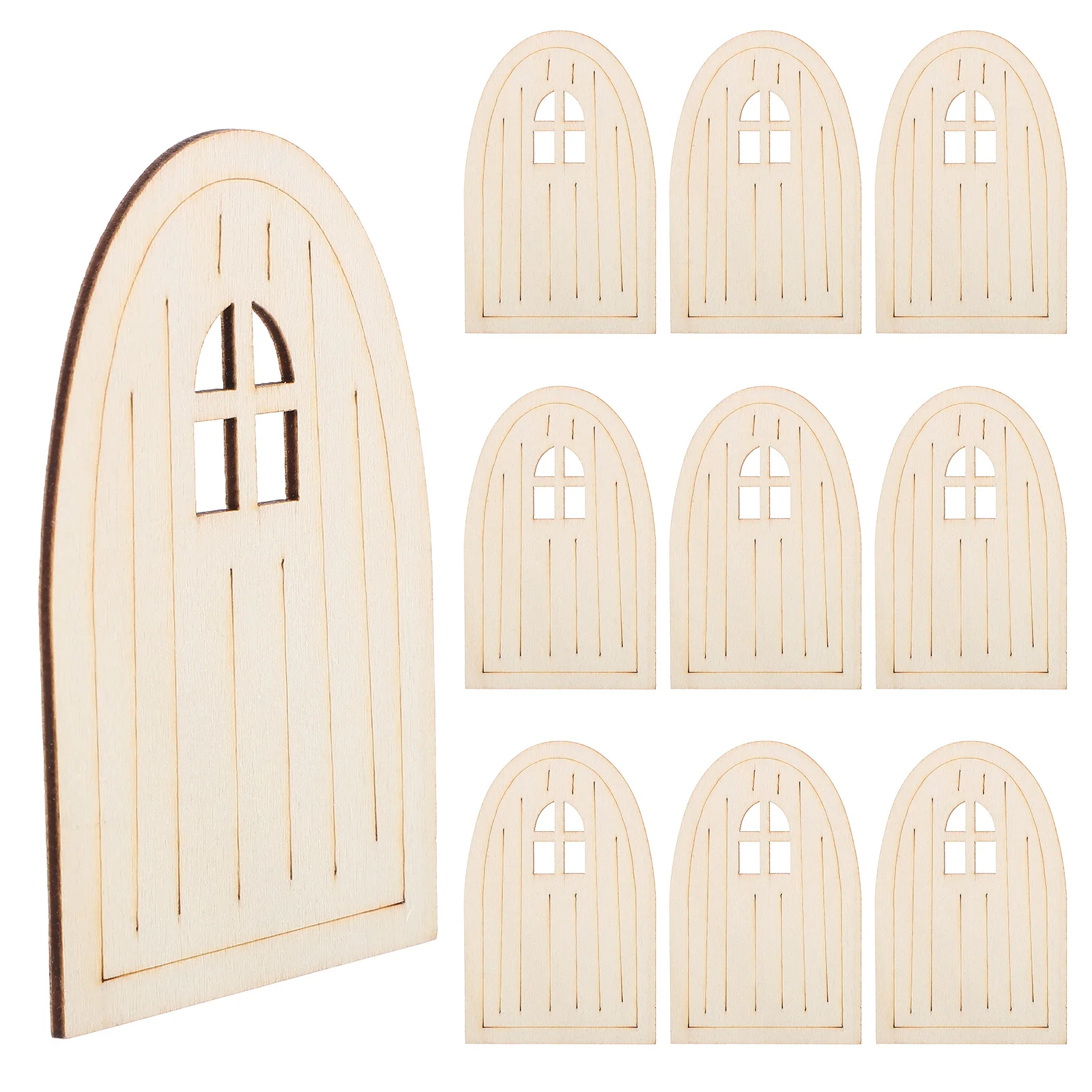 

10 Pcs Elf Door Miniature Miniature Door Window Decoration Fairy Decoration DIY Craft Project Classroom Wall Garden Sewing