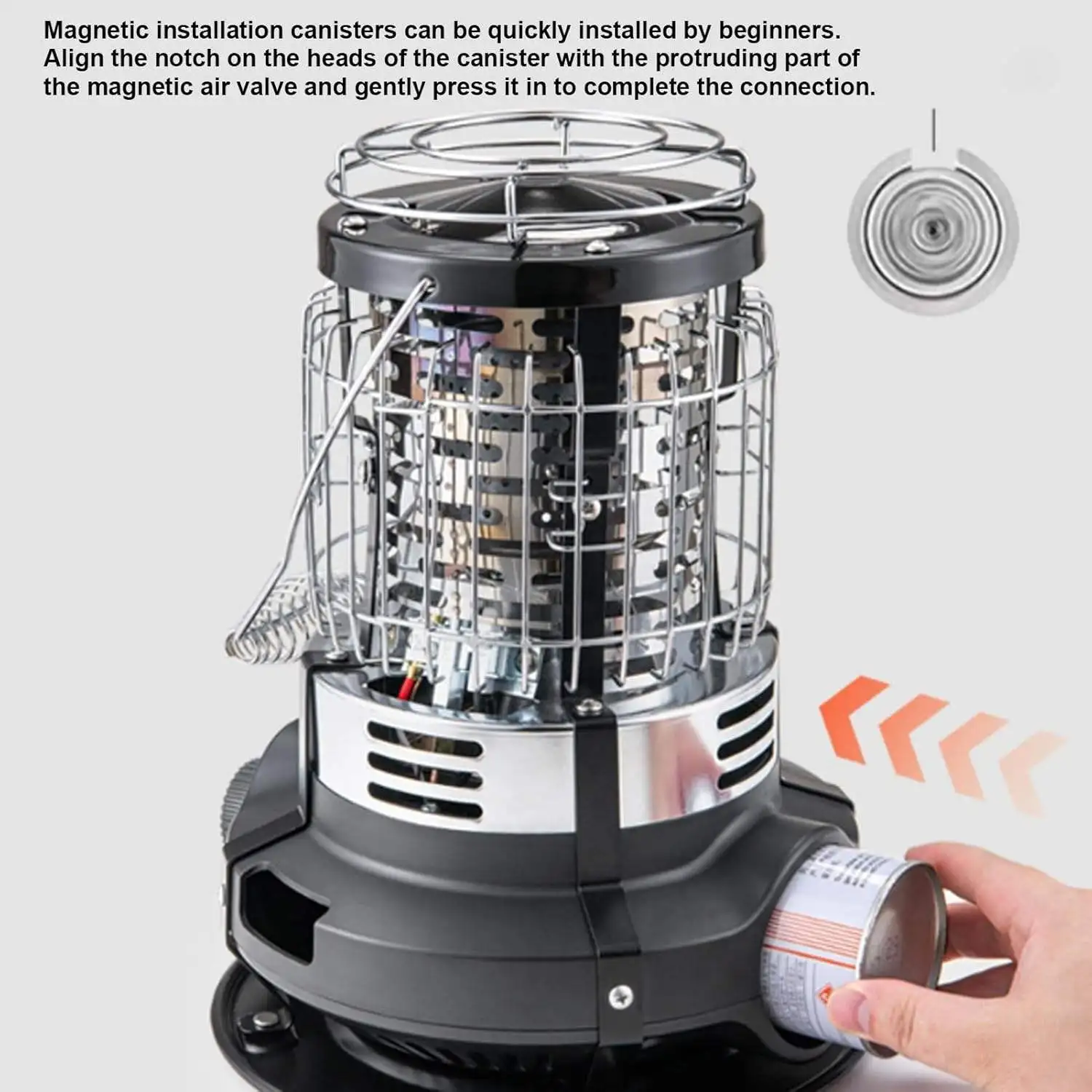 Estufa calefactora para acampar al aire libre a prueba de viento, 1500W, calefacción eléctrica portátil multifuncional, cocina para pesca en hielo, fogón para acampar