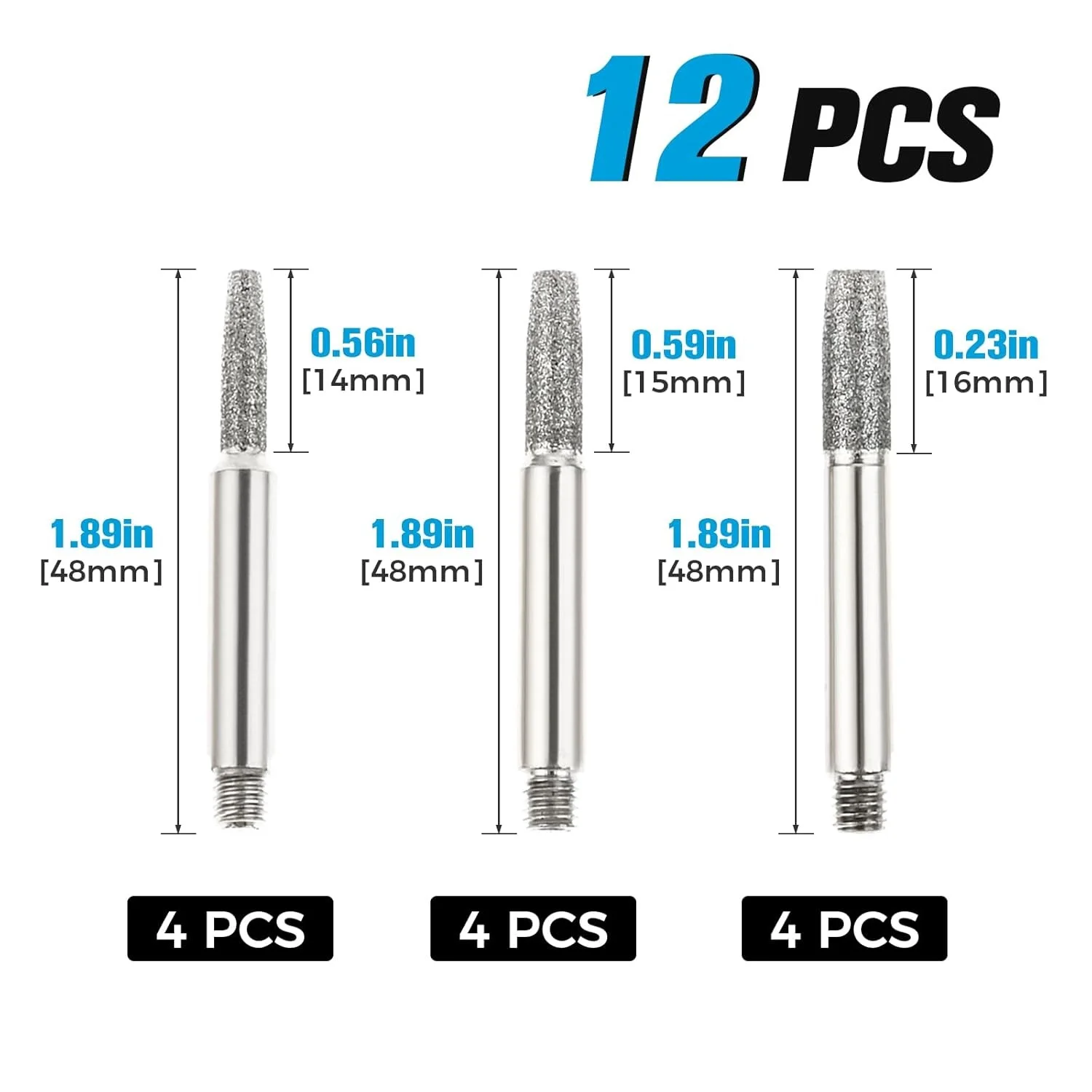12pcs Chiansaw Sharpener 4/4.8/5.5mm High Hardness  5/32