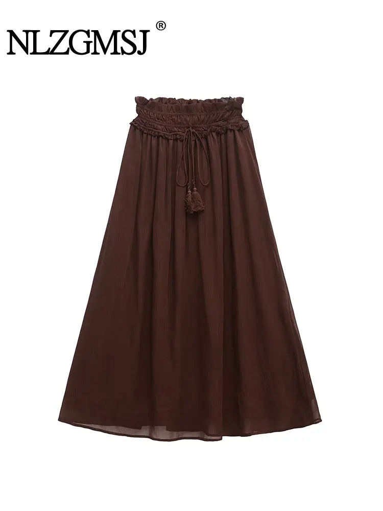 

Лето 2022, длинные юбки с эластичной резинкой на талии, новые женские юбки-миди для женщин, повседневные элегантные вечерние юбки