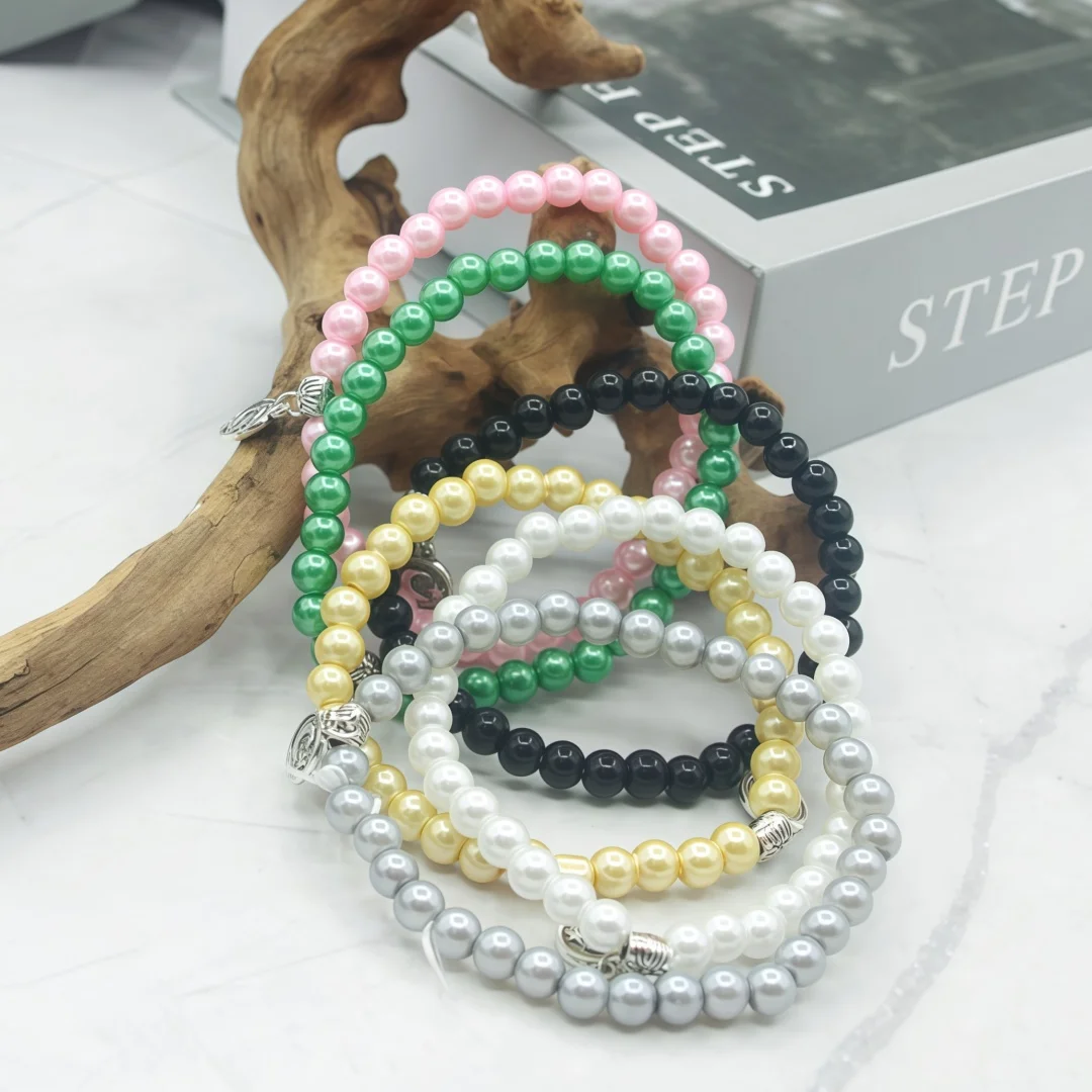 Imitation pearl prayer beads, 6mm, 33 beads, burr-free, skin-friendly, portable for travel, prayer counting hand beads