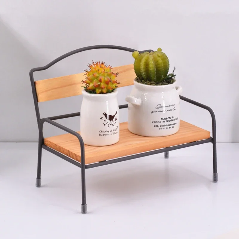 

Grocery Mini Solid Wood Benches Micro Landscape Photography Props Small Chairs Table Decorations Mini Furniture Accessories