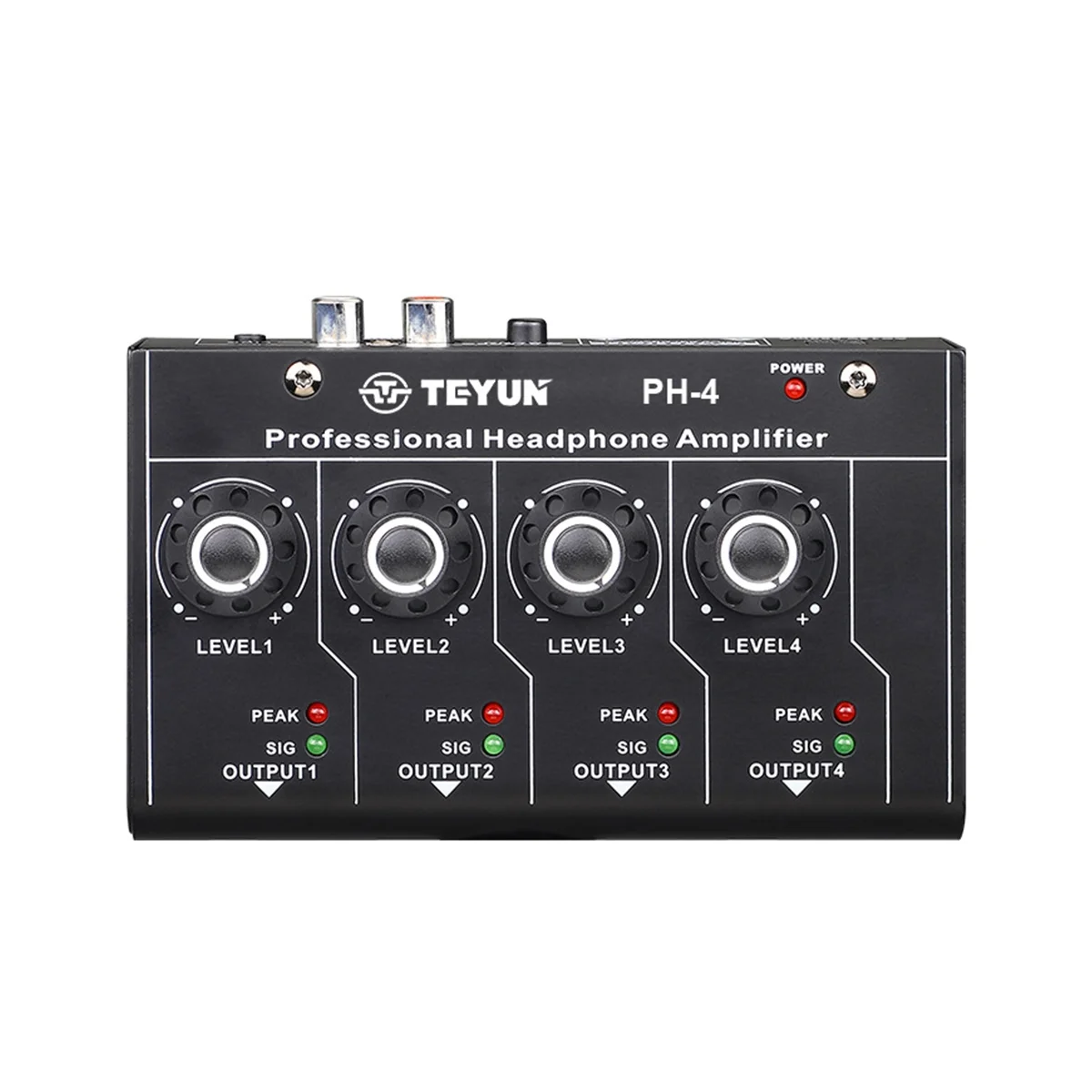 TEYUN PH-4 8-Way Headphone Amplifier 4X6.35Mm+4X3.5Mm TRS 4-Channel Mobile Phone Computer Audio Mixer Headphone Splitter EU Plug