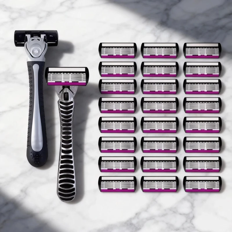 3/6/12 Pcs/ High Quality Man Safety Razor Blade 6 Layer German Stainless Steel Shaving Cartridges Compatible Mach Shaver 2026