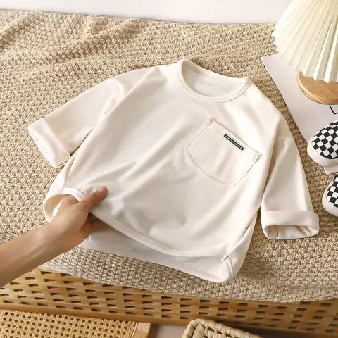 1-10 år barn-T-shirt koreansk barn enkel långärmad baströja baby pojkar och flickor 2025 höst vinter nya baby lösa toppar 10 best sales tröja för babyflicka - №6