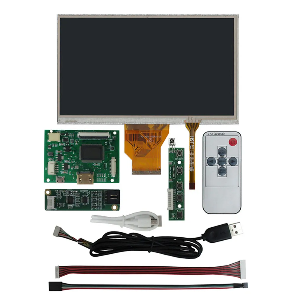 

7-дюймовый ЖК-экран AT070TN90, комплект сенсорного экрана, плата драйвера HDMI, поддержка Raspberry Pi/ПК, DIY монитора