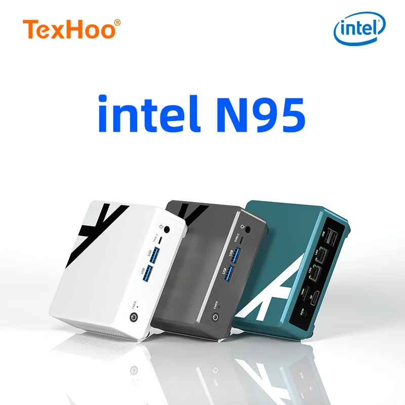 TexHoo Mini PC olcha Lake N95 Windows 11 Intel 12. DDR4 RAM NVME ROM WiFi 5 BT4.0 komputer stacjonarny Mini komputer do pracy