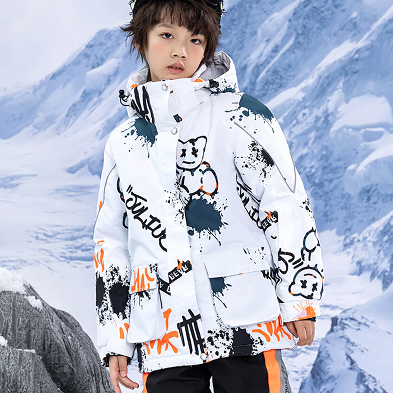 Boys' Snowboarding Wear,2-Piece Children's Snowsuits,Kids Skiing Jacket Pants,Warm Windproof Waterproof Girls' Winter Outfits