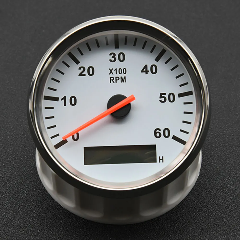 85mm Boat Car Tachometer RPM Sensor 52mm 2'' Water Fuel Level Gauge Volt Voltmeter Gauge For Marine Trcuk Yacht 9-32V Red Light