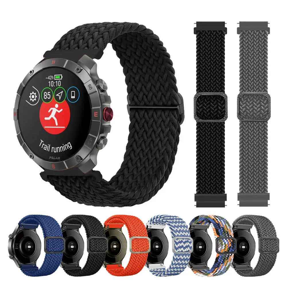 20/22mm Nylon Strap For POLAR Grit X2 Pro/Grit X Pro/Pacer/Unite Watch Band Vantage M3 M2 M V3/IGNITE 3 2 Woven Bracelet Correa