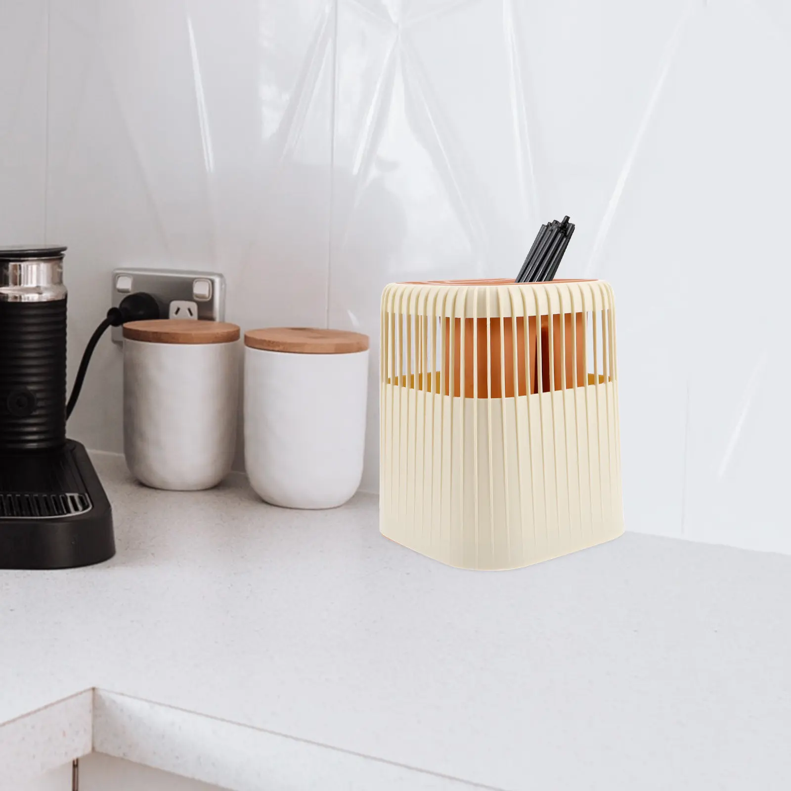 Utensil Drying Rack Kitchen Counter Silverware Holder Cutlery Drainer Sink Organizer Dish Washing Tools Yellow Rotating