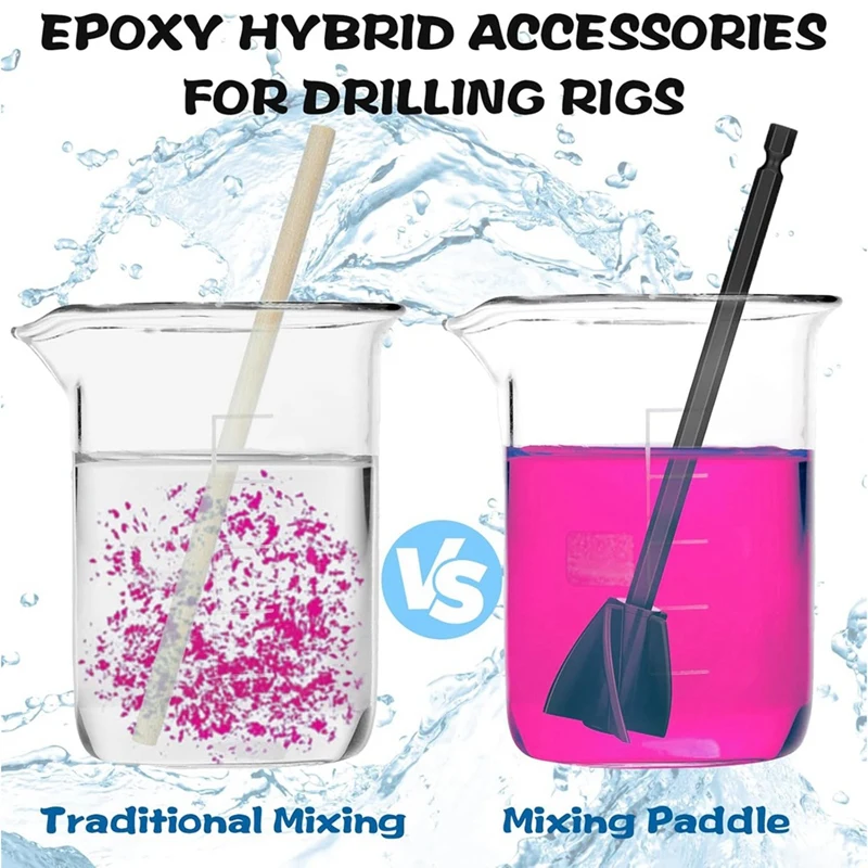 WISH 16 palette per miscelatore in resina, attacco per trapano per miscelatore di vernice in plastica riutilizzabile, agitatore per vernice per miscelatore per trapano in resina elicoidale per trapano