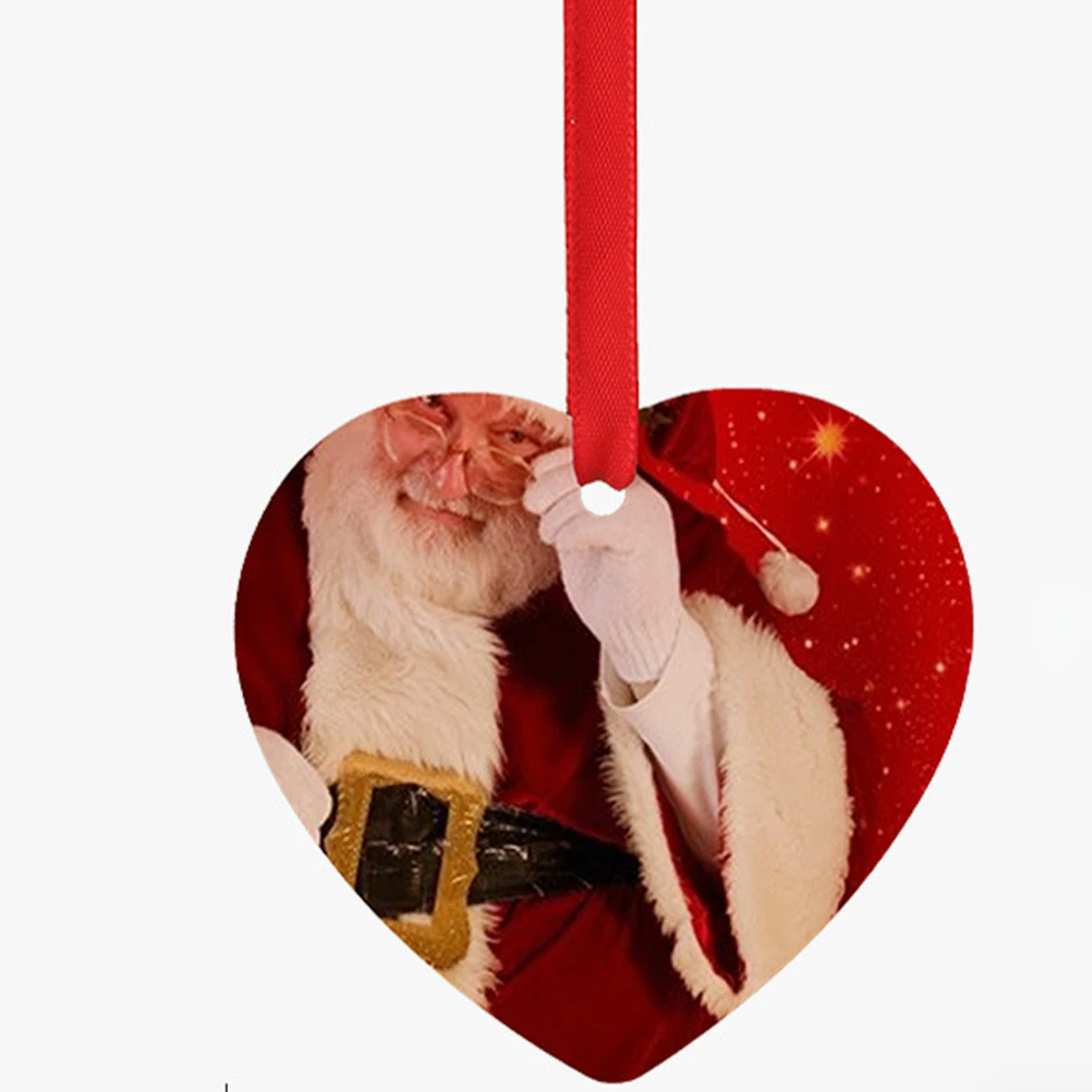 

6 Pcs Christmas Ornaments Xmas Tree Decorations Blank Sublimation Pendants White Layout Prop Wall