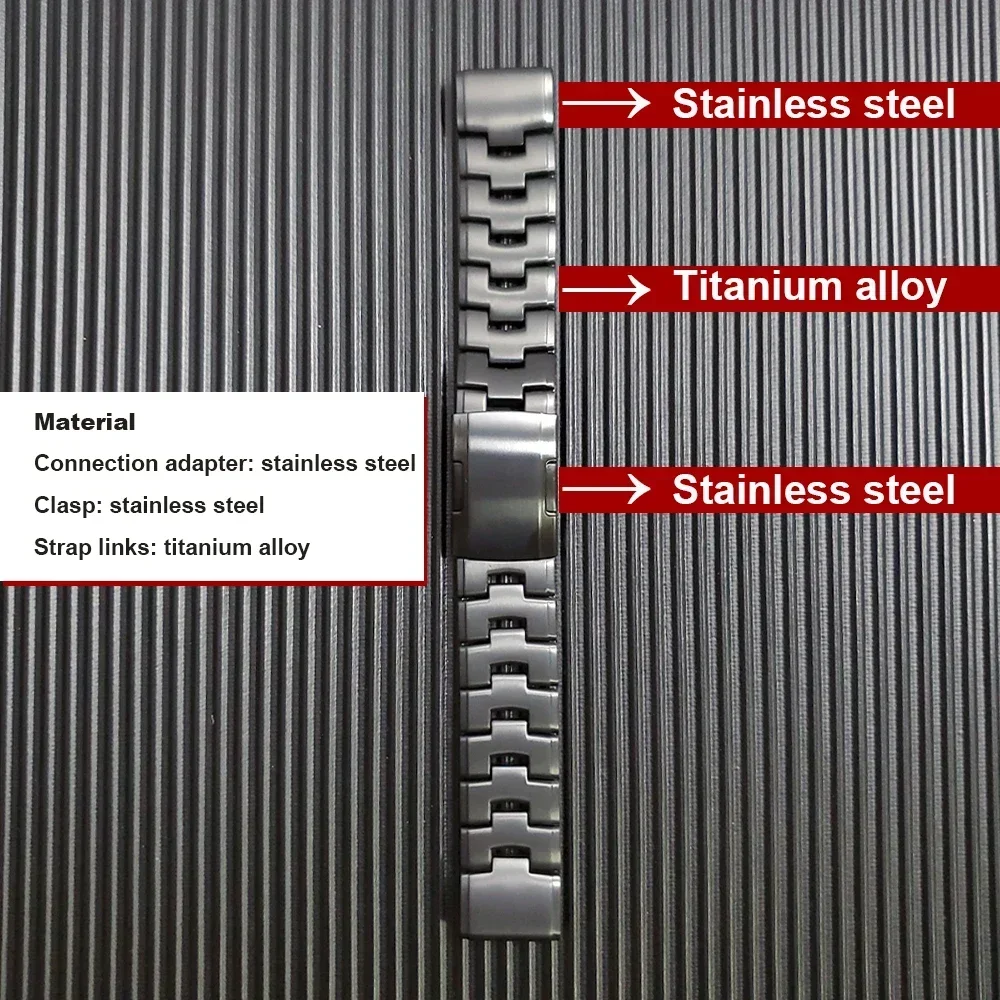 Bracciale con cinturino in titanio QuickFit per Garmin Fenix 8 E 7 7X 6 6X 5 5X Plus/Epix Pro Gen 2 47mm 51mm/Tactix 26mm 22mm cinturino