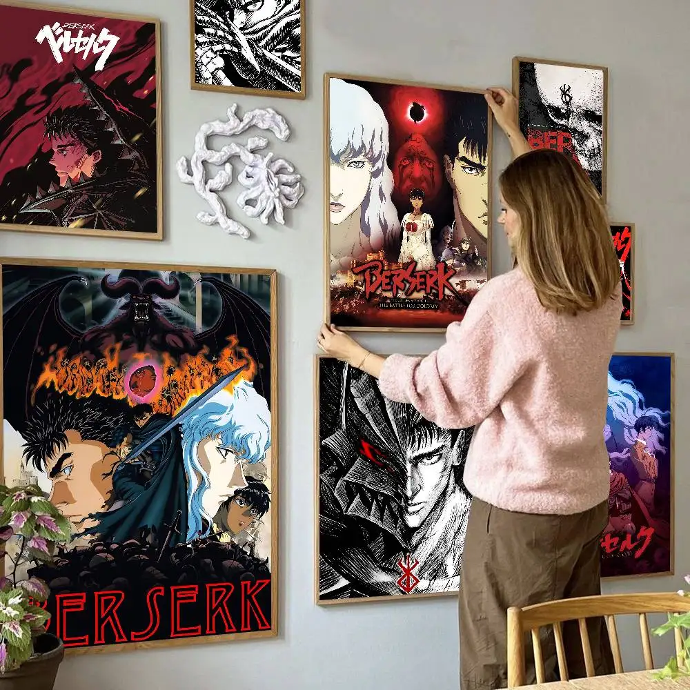 Cool Anime B-Berserk  Good Quality Prints and Posters Waterproof Paper Sticker Coffee House Bar Posters Wall Stickers