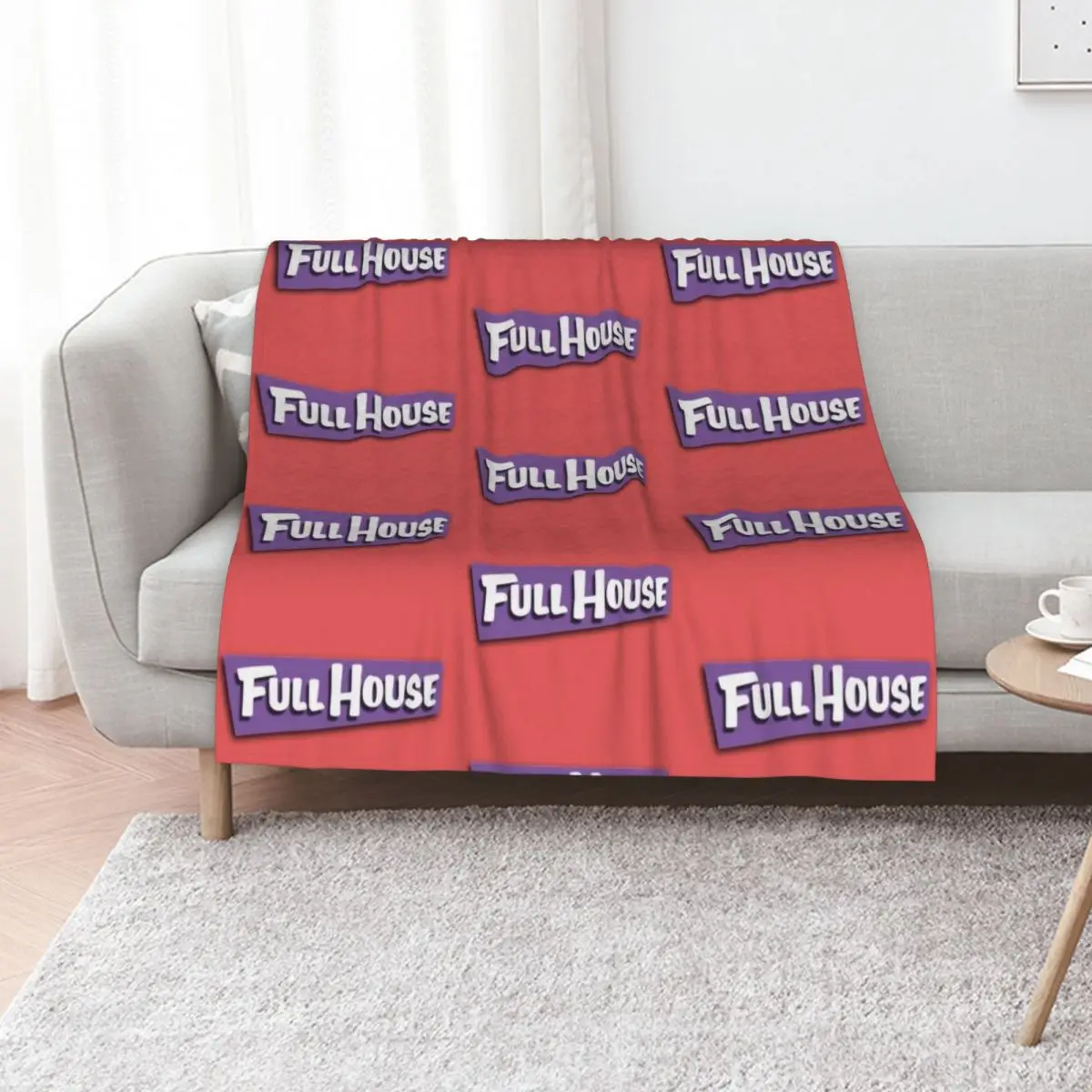 

Full House Logo Throw Blanket Cute Vintage Blankets Sofas Of Decoration Warm Blankets
