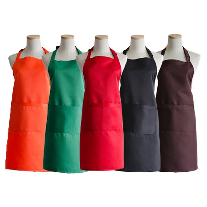 Регулируемый Кухонный Фартук для готовки унисекс, однотонный, для шеф-повара, официанта, барбекю, парикмахера, студийный фартук для красоты и ногтей