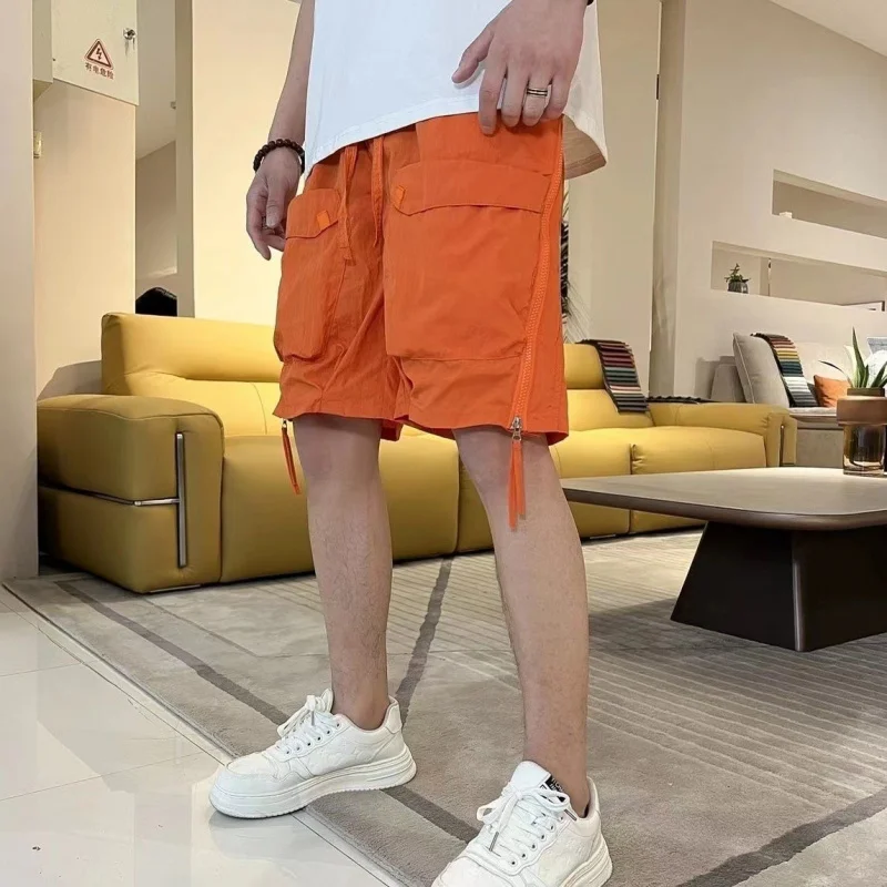 Trendy summer loose casual shorts fashion big pocket cargo shorts quick-drying sports youth cropped pants