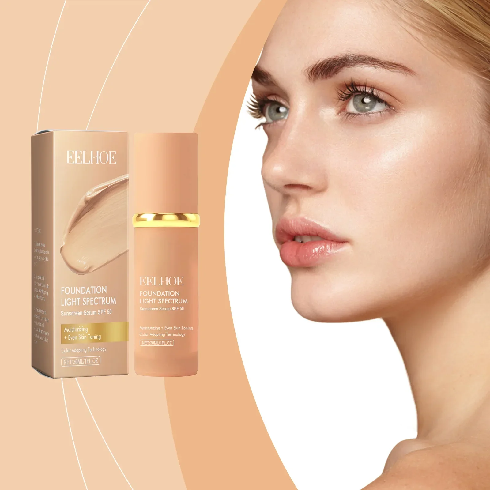 EELHOE Color-Changing Foundation & Concealer Hydrating Youth-Glow Natural Coverage Moisturizing Non-Cakey Skin-Like Finish