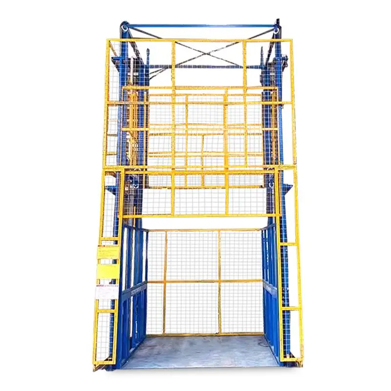 Manufacturer's freight elevator lifting platform double rail anti fall guide rail hydraulic lift