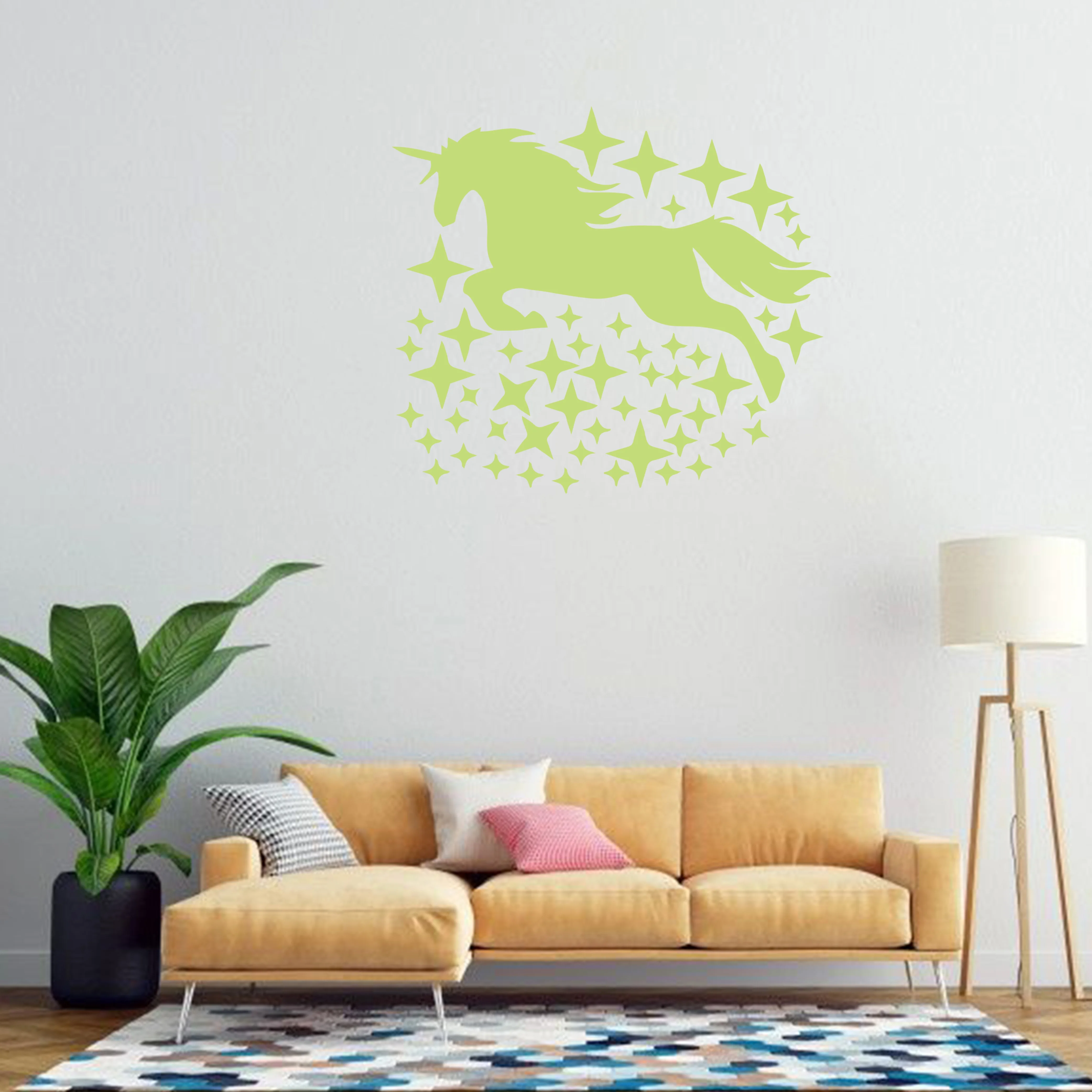 1pc Colorful luminous sticker Angel, elephant and Pegasus Wall Sticker Wall Decal Sticker Home Decor Wall Stickers