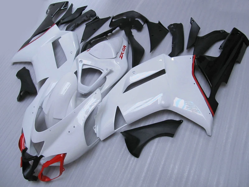 

ZXMT plastic set Fairing kit for Kawasaki Ninja ZX6R 07 08 year molding ZX 6R 2007 2008 fairings set white red