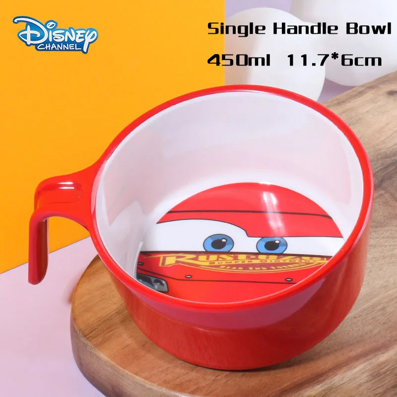 Disney Anime Lightning McQueen Kids Cutlery Kawaii Cartoon McQueen Spoon Fork Water Cup Mug New Dinner Plate Rice Soup Bowl Gift