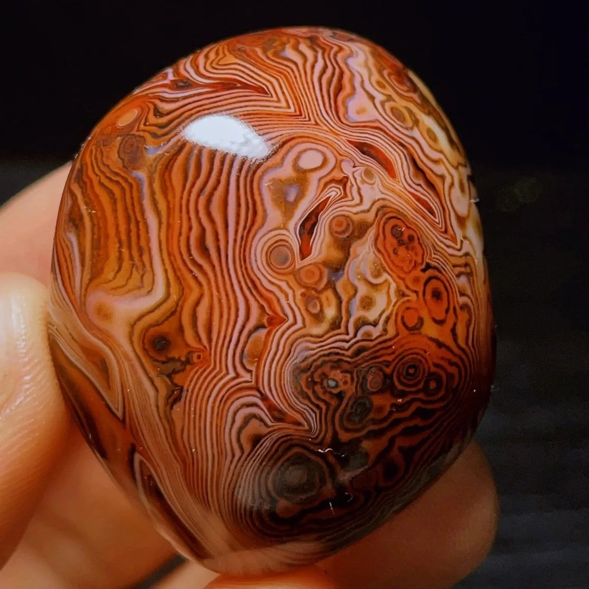 Color Gradient Banded Agate Worry Stone, Earth Mined, Tumbled Polished, Jewelry Making, Natural Stone, Crystal Collection