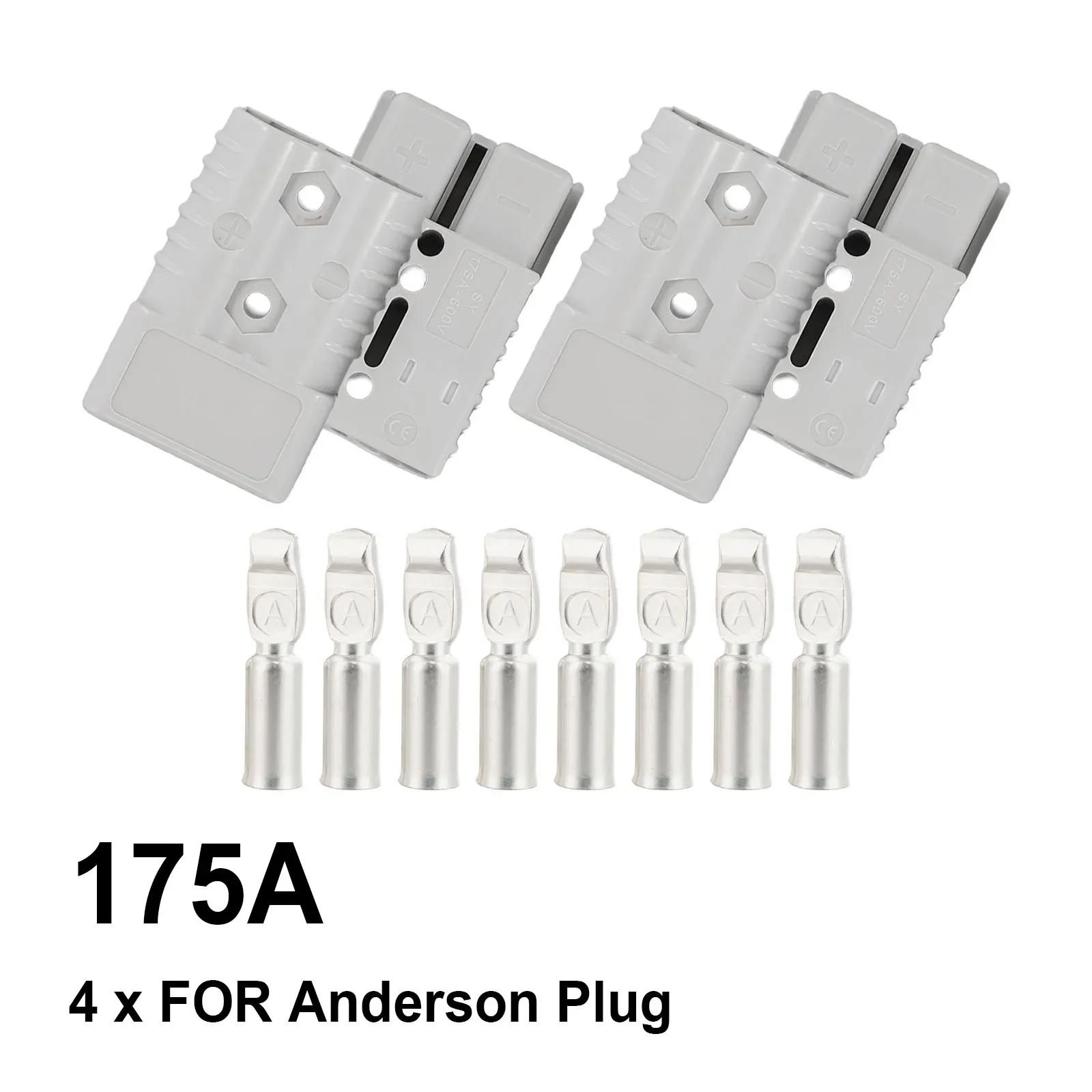 Cable Plug Terminals 175A 600V Straight Plug Battery Power Connector For ANDERSON Plug 0 1 2 4AWG Ships Yachts RVs Buses