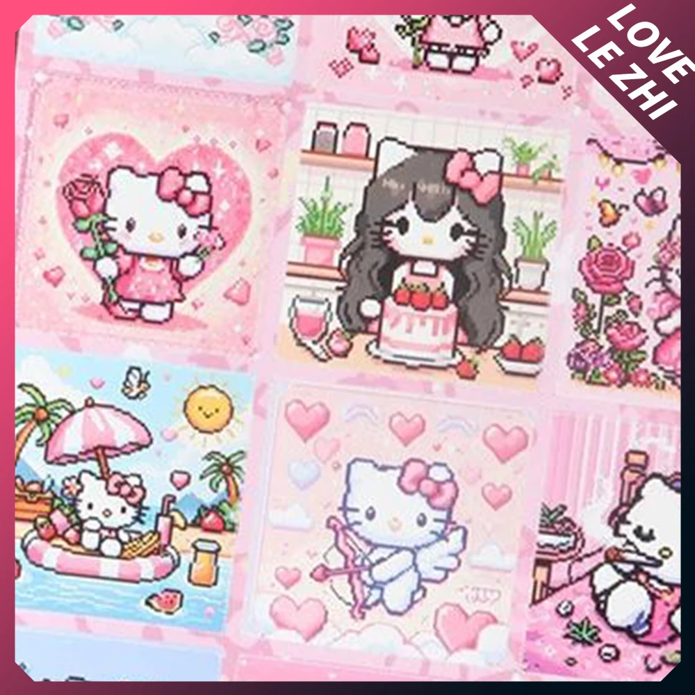 Sanrio Olá Kitty Cute 3D Retro Adesivos, DIY Mão Conta Decalque, Personagem Adesivo, Telefone, Motocicleta, Laptop, Mala