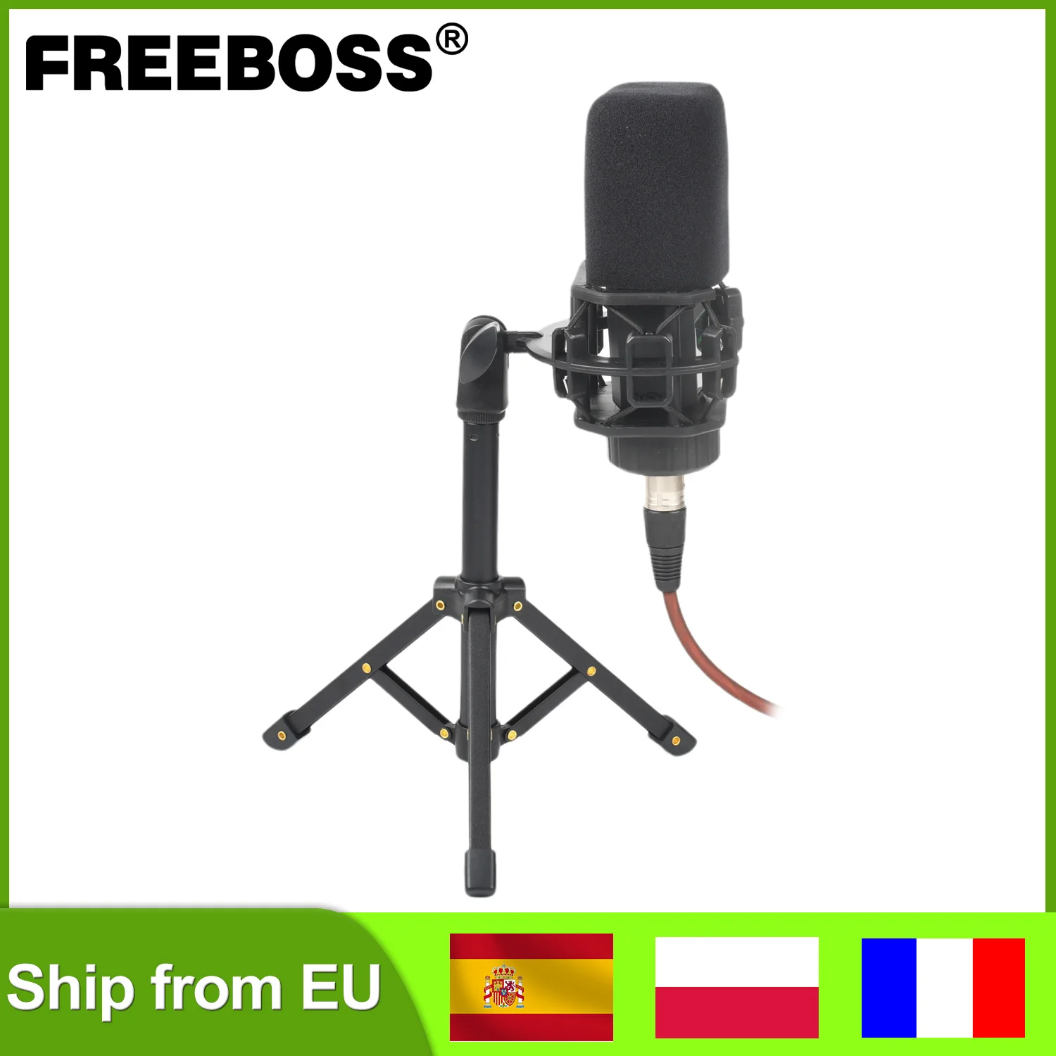 FREEBOSS 48V Studio registrazione microfono a condensatore trasmissione professionale canto Chorus Chat vocale metallo cardioide Mic CM-12