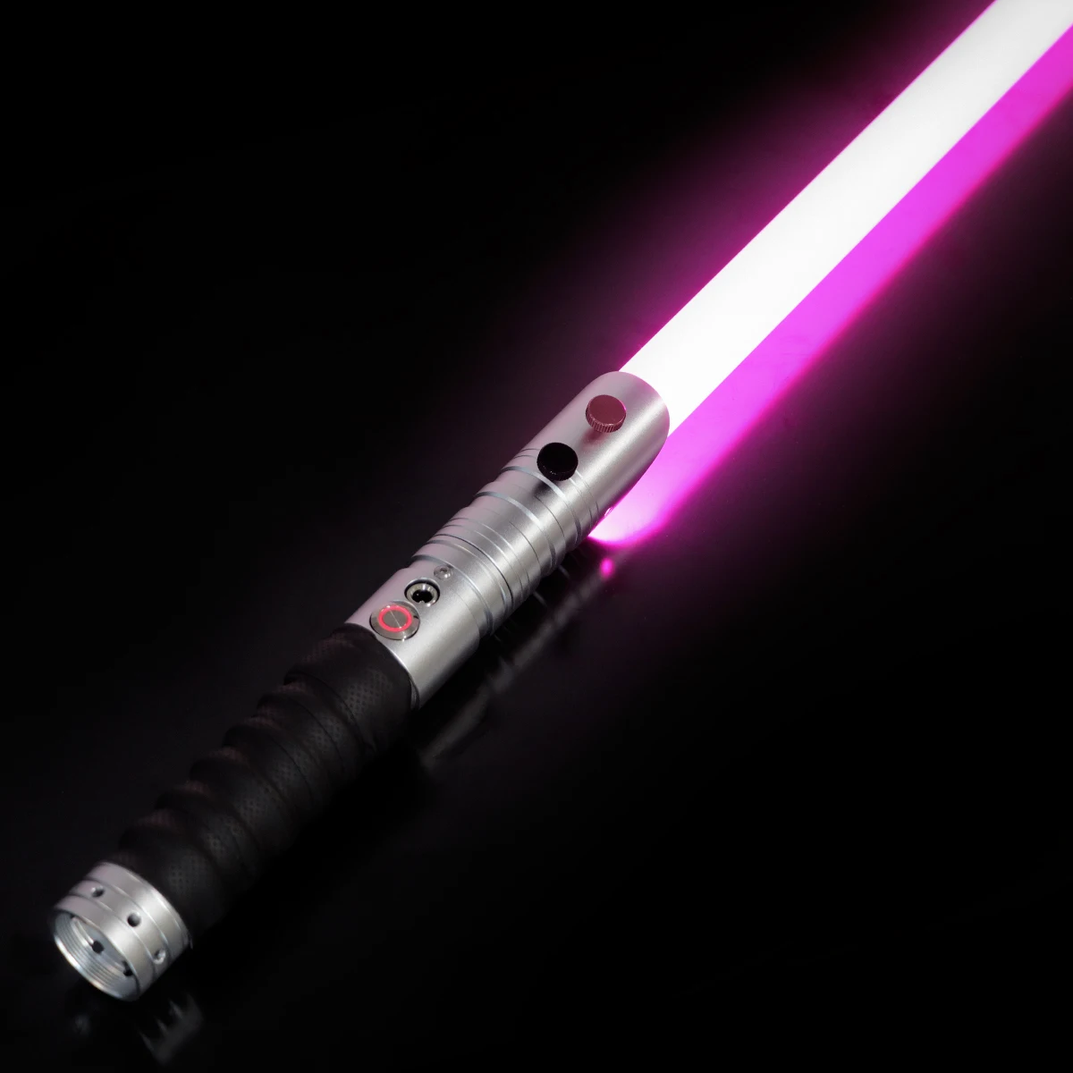 Image of Anpassbares Lichtschwert für Duelle mit 9 Soundeffekten RGB-Basis-Beleuchtung Unendliche Farbwechsel