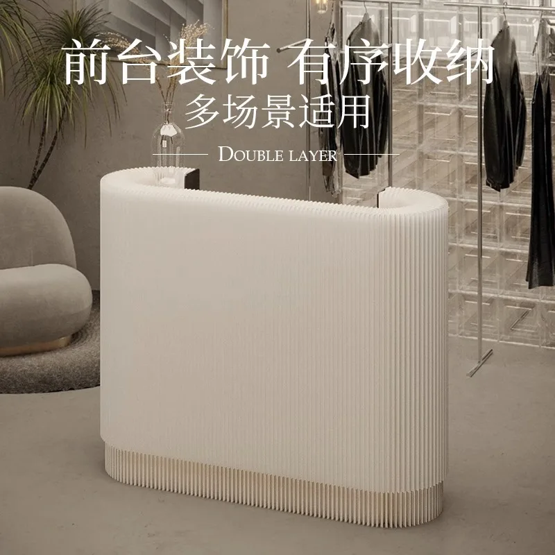 Paper Front Desk Welcome Reception Desk Cashier Clothing Store Small Counter Shopping Mall Exhibition Mobile Around the Island