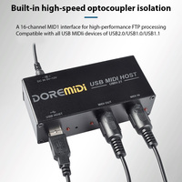 DOREMiDi High Speed USB MIDI Host Box 1-in 1-out 16 Channel MIDI Box Applicable to MIDI Keyboard Electric Blow Tube Electric Dru