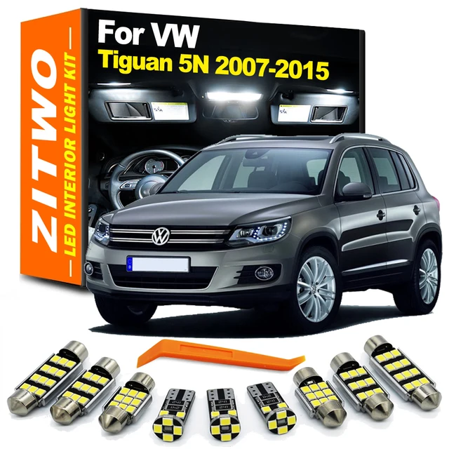 ZITWO 14Pcs Zestaw oświetlenia wewnętrznego kopuły LED do VW Volkswagen Tiguan 5N 2007 2008 2009 2010 2011 2012 2013 2014 2015 Akcesoria