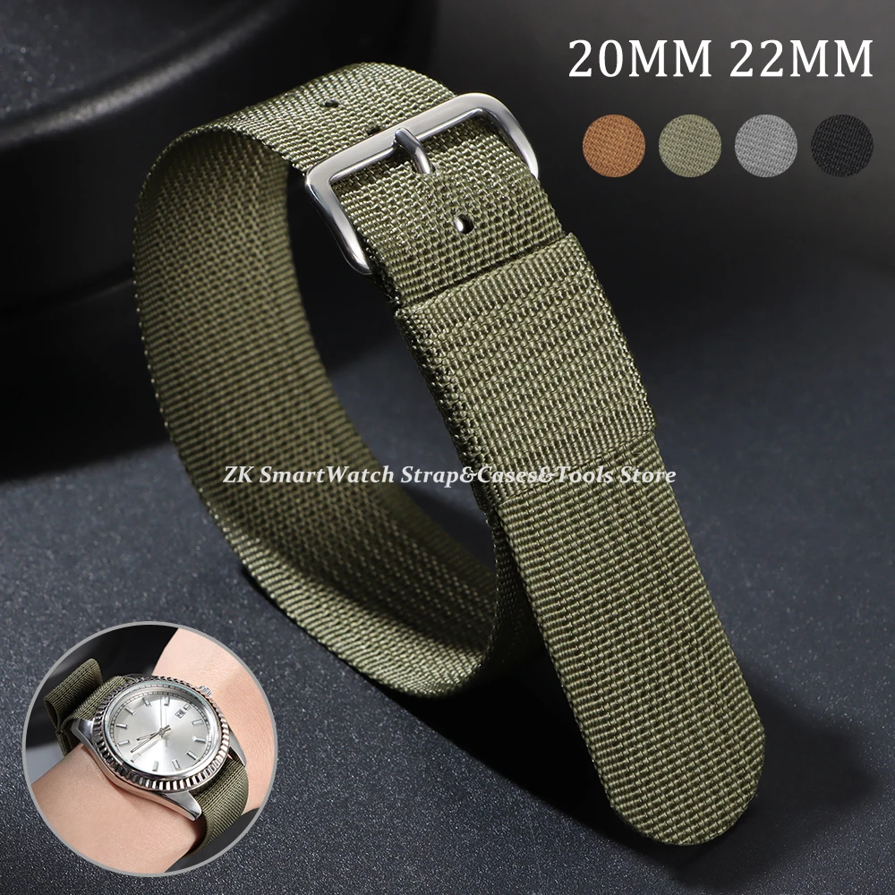 Geripptes Uhrenarmband, 20 mm, 22 mm, robuste Nylon-Militärbänder, Retro-Armband, geflochtene Bänder aus ballistischem Stoff, Herren- und Damenarmband, Gürtel