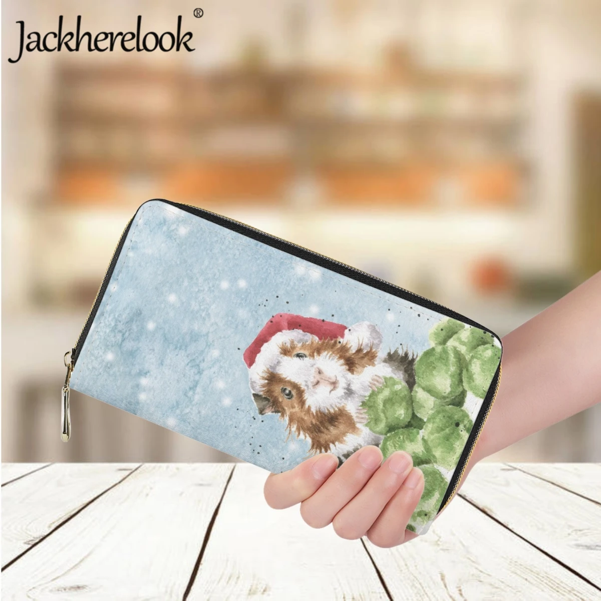 

Jackherelook New Girls Wallets Cute Cartoon Animal Guinea Pig Print Long Money Bag for Women Bank Card Holder Purse Daily Clutch