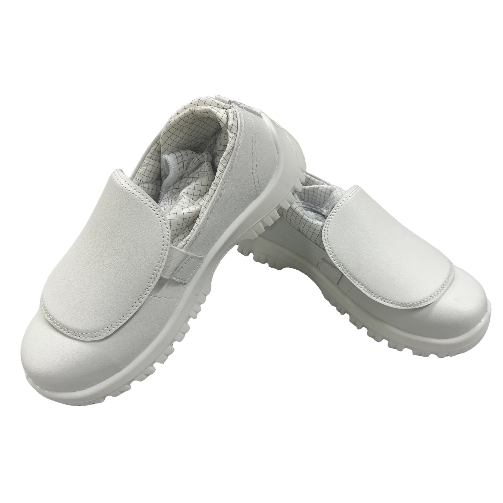 Cleanroom Lab Pu Sole Customized Dust Proof Esd Booties Protect Instep Toe Autoclavable Fabric Zipper Antistatic Safety Boots