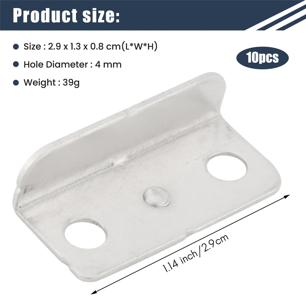 NN89R 10 szt. Srebrny Metalowy Zamek Kątowy do Szuflady do Domu i Biura