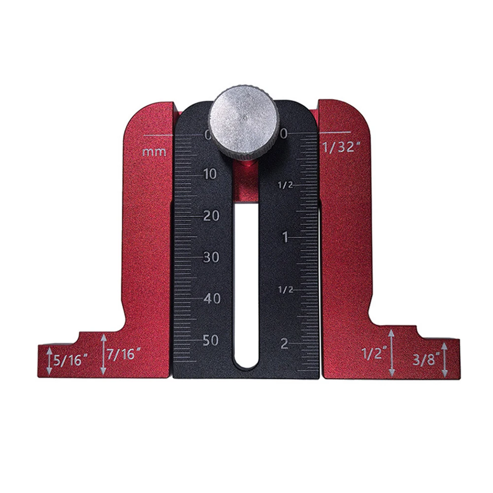 Woodworking Height Gauge Aluminum Alloy Adjustable Depth Ruler For Table Saw Circular Saw Router Milling Measurement Tool