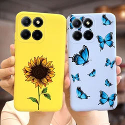 For Honor X6 Case Honor X8 5G Cute Sunflower Beautiful Butterfly Cover Soft TPU Phone Case For Honor X8 5G VNE-N41 HonorX6 Coque